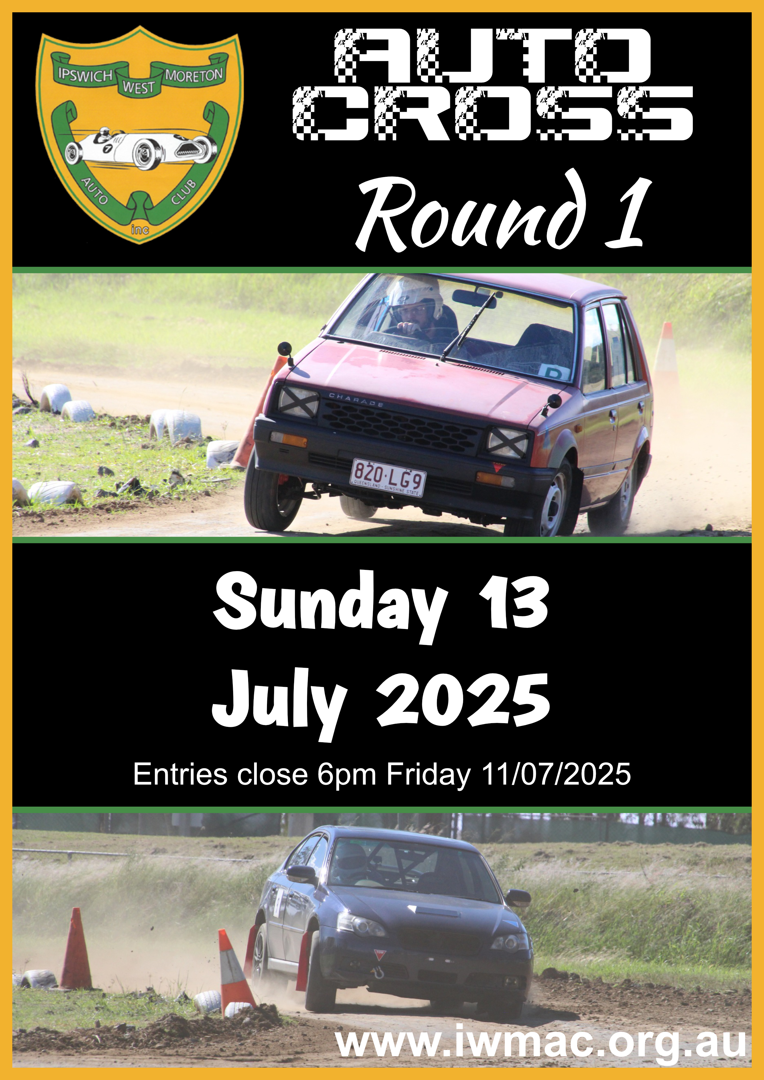 Poster Auto Cross Round 1 July 13 2025