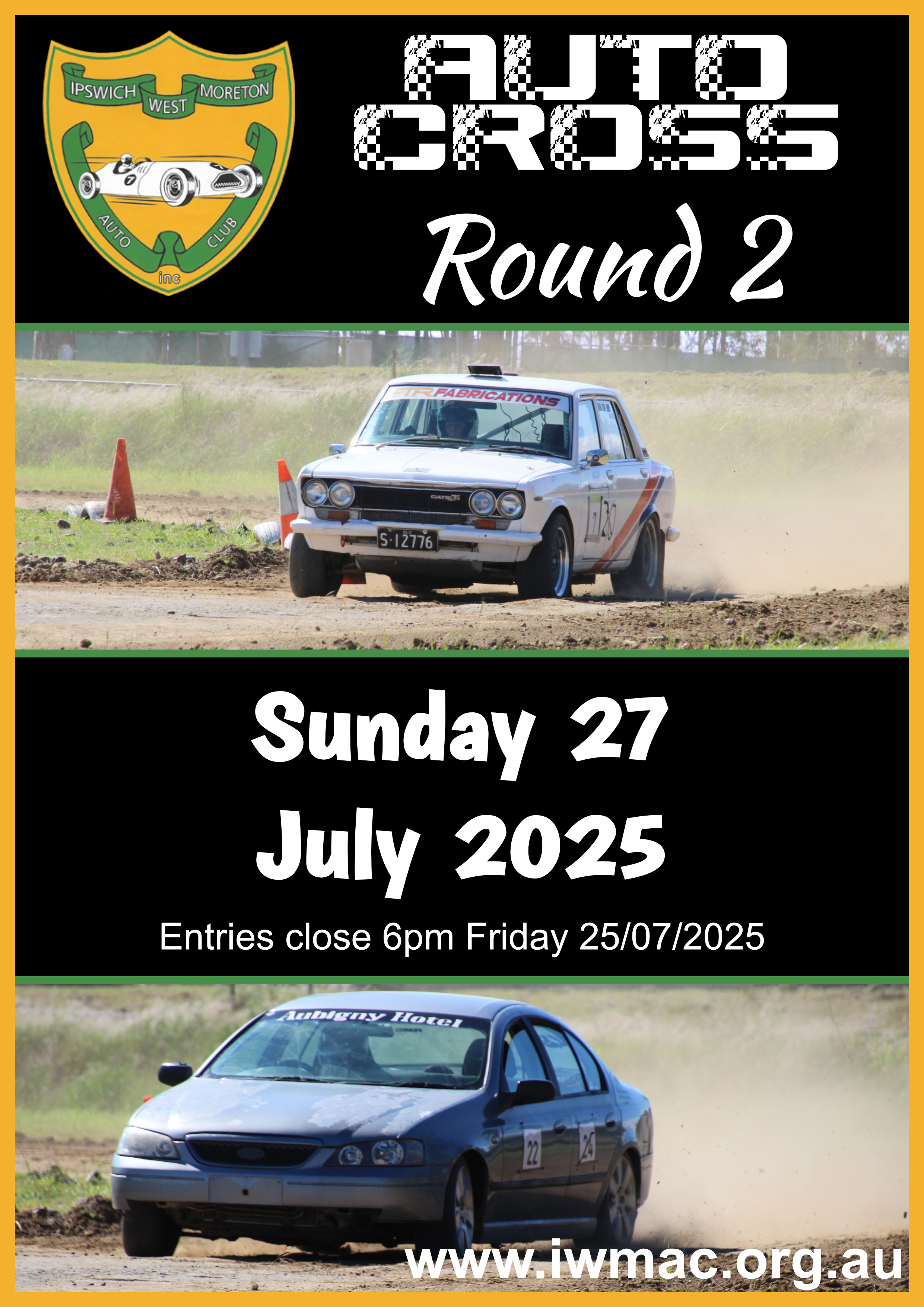 Poster Auto Cross Round 2 July 27 2025