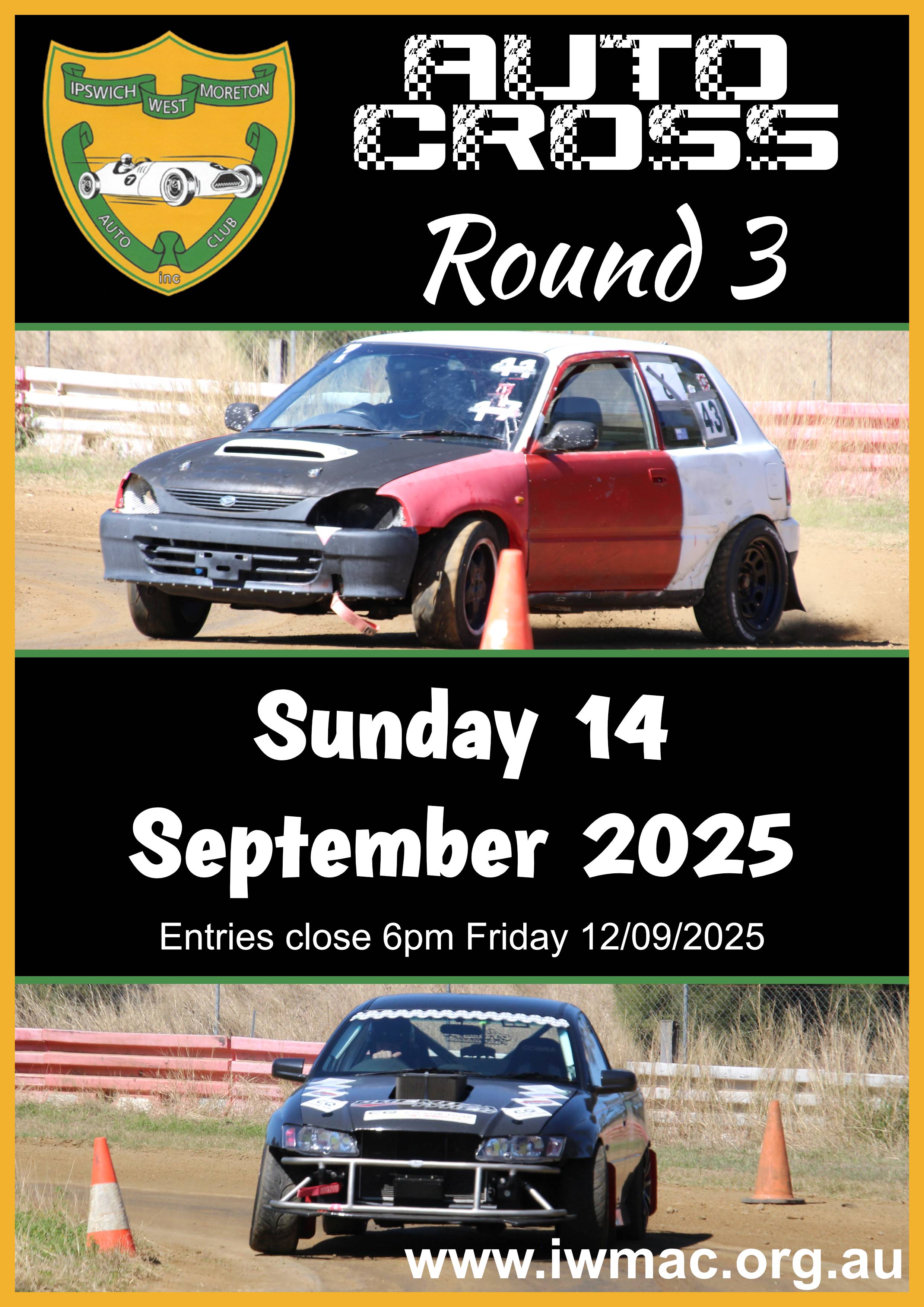 Poster 1 Auto Cross Round 3 14 September 2025